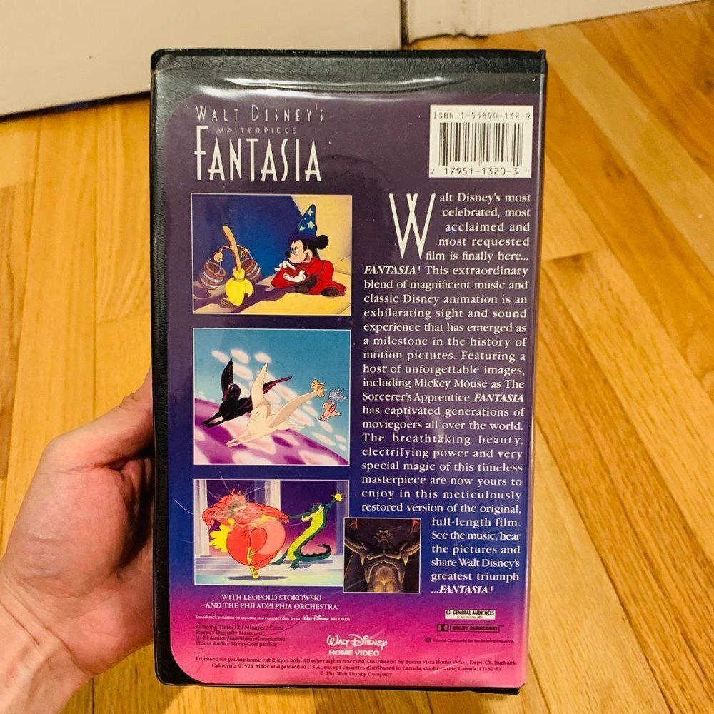 Walt Disney’s Masterpiece Fantasia (VHS, 1991) Rare Black Diamond Edition 1132 - Picture 3 of 8